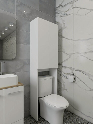 Изображение товара Шкаф-пенал над унитазом Белый