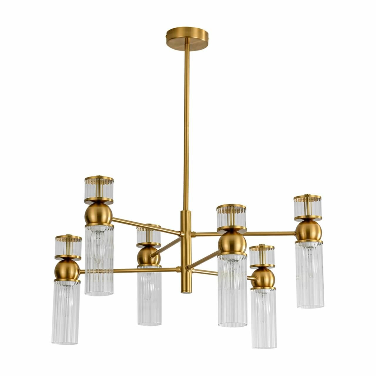 Люстра Lumion Denver D620xH725 мм E14 цвет латунь прозрачный, арт. 8276/6