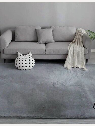 Изображение товара Коврик Natali's Carpets "Кролик", 160x200см, имитация меха кролика, серый