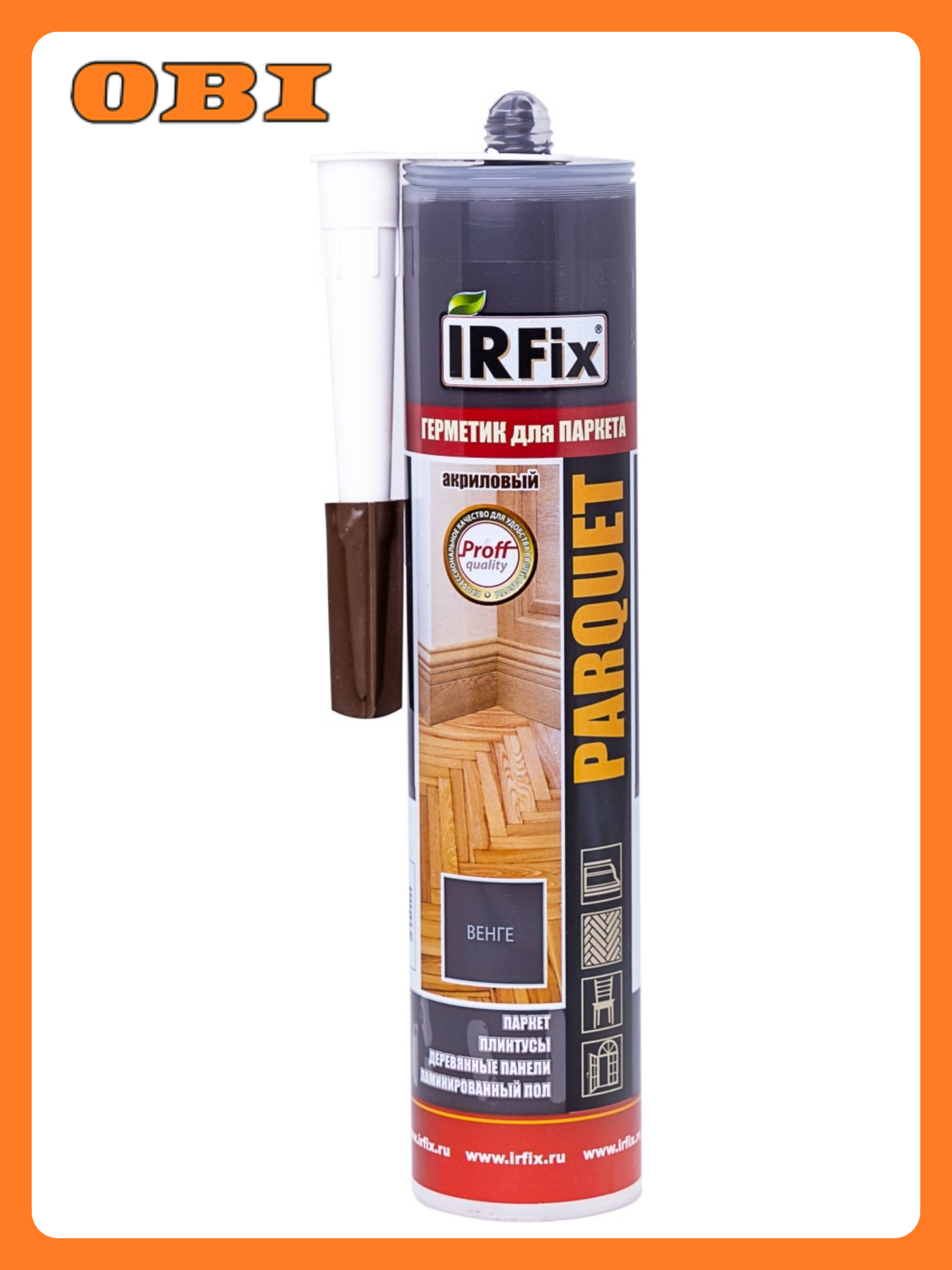 Герметик IRFix PARQUET для паркета акрил 310мл венге картридж для внутренних работ влагостойкость морозостойкий