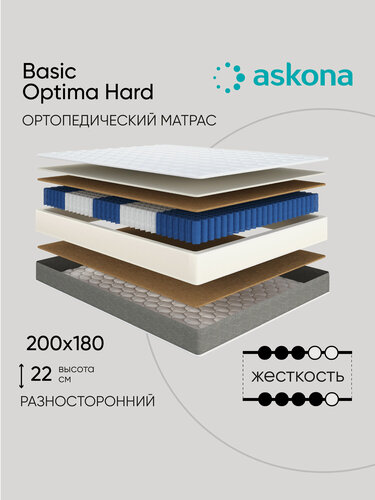 Изображение товара Матрас ортопедический Askona (Аскона) Basic Optima Hard 180х200