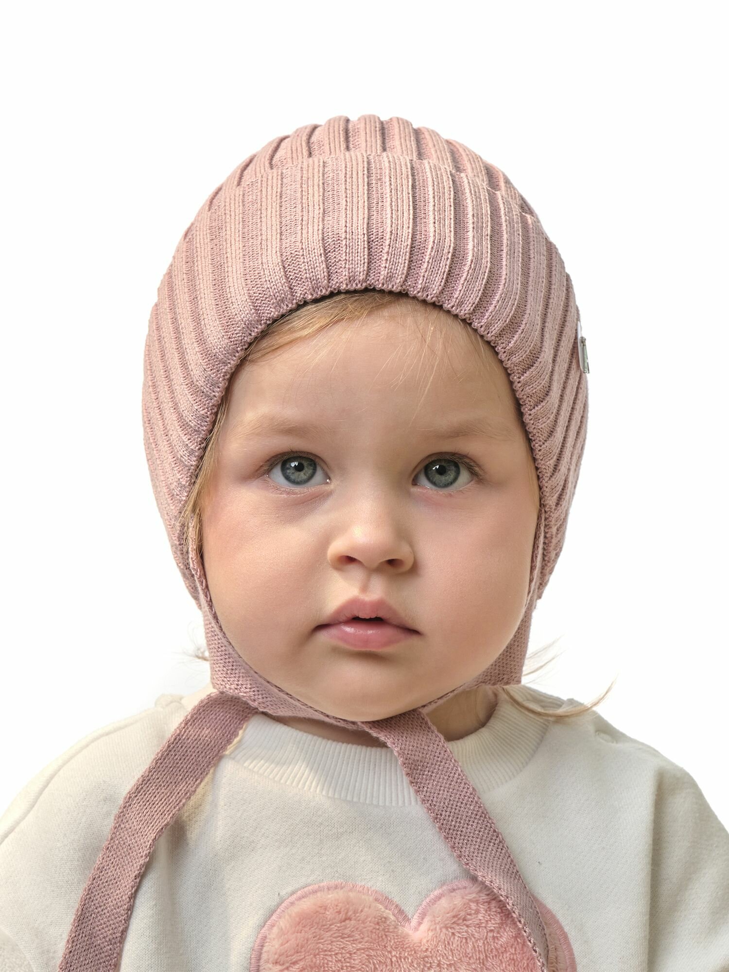 Шапка-бини Андерсен Весна-лето 2024 для девочек, размер 48-50, пыльная роза — фото 1