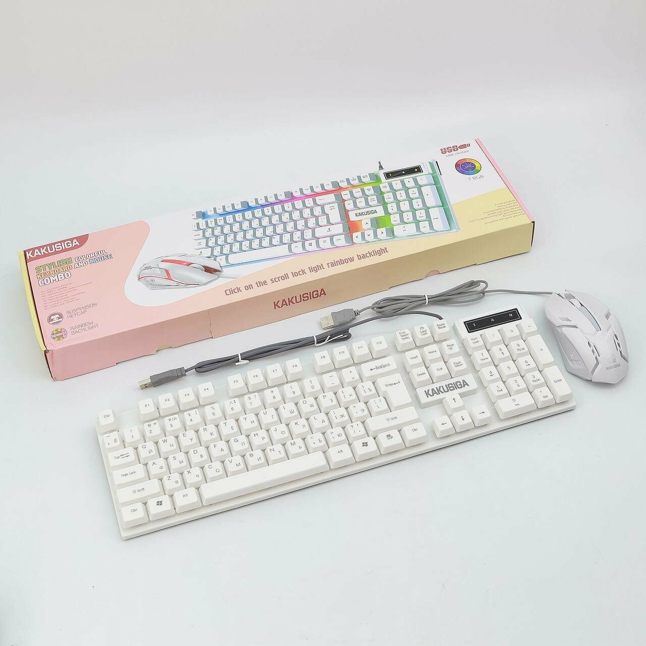 Комплект клавиатура и мышь KAKUSIGA KSC-862, проводной, USB подключение