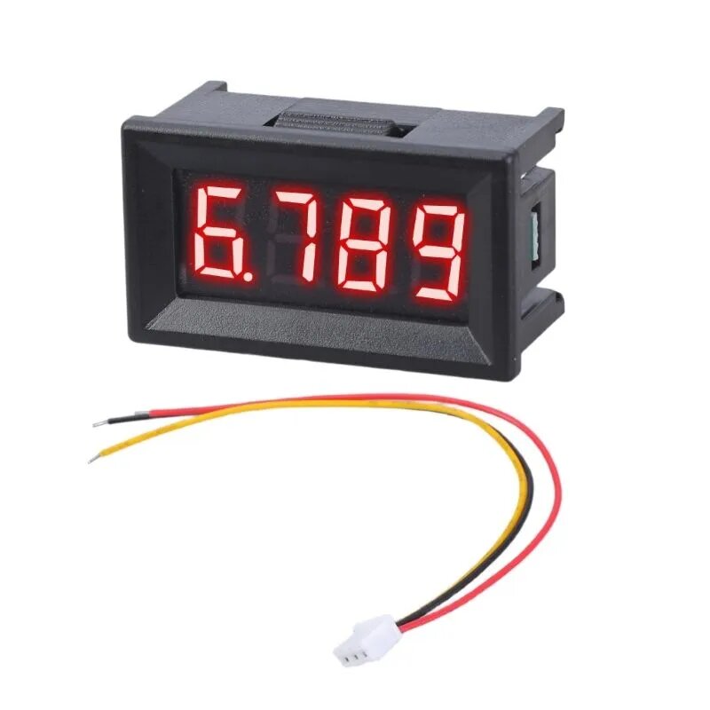 Цифровой вольтметр 4-значный LED 0-100В, 40x22.5мм