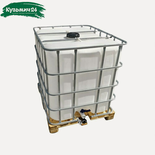 Изображение товара Еврокуб 1000 литров для технической воды, пластик, в металлической обрешетке, на поддоне