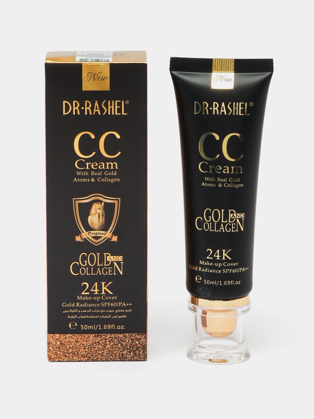 Dr.Rashel CC 24K Gold Collagen SPF60+ тональный крем 50 мл с защитой и увлажнением кожи