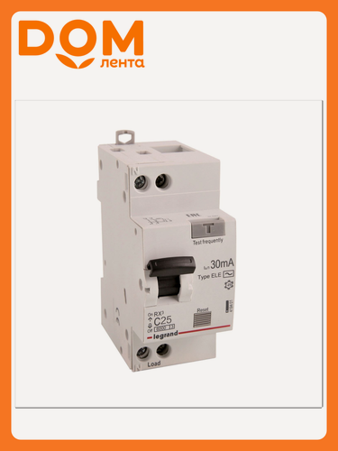 Изображение товара Автоматический выключатель дифференциального тока Legrand RX3 1Р С25А 30мА 6кА