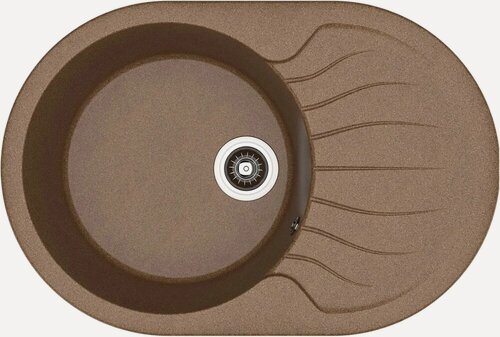 Изображение товара Мойка кухонная Dr. Gans Berta 76x51, мойка для кухни, с крылом, овальная, коричневая, матовая