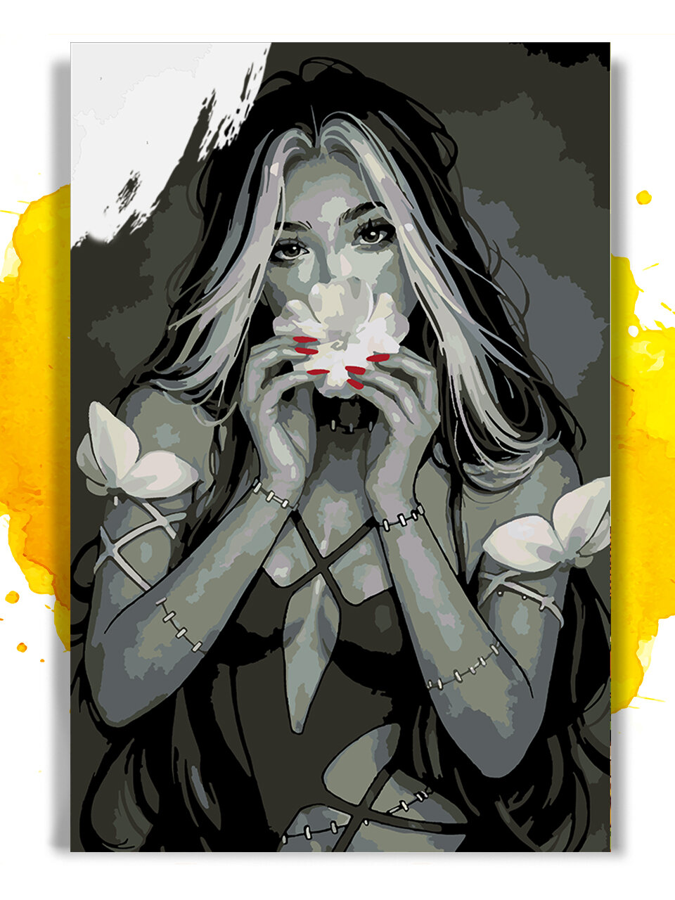 Картина по номерам на холсте Monster High - Цветочная Френки, 40 х 60 см