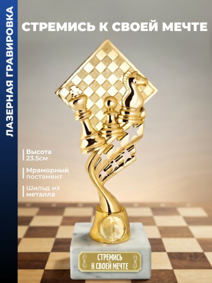 Кубок шахматы "Стремись к своей мечте" (23,5 см)