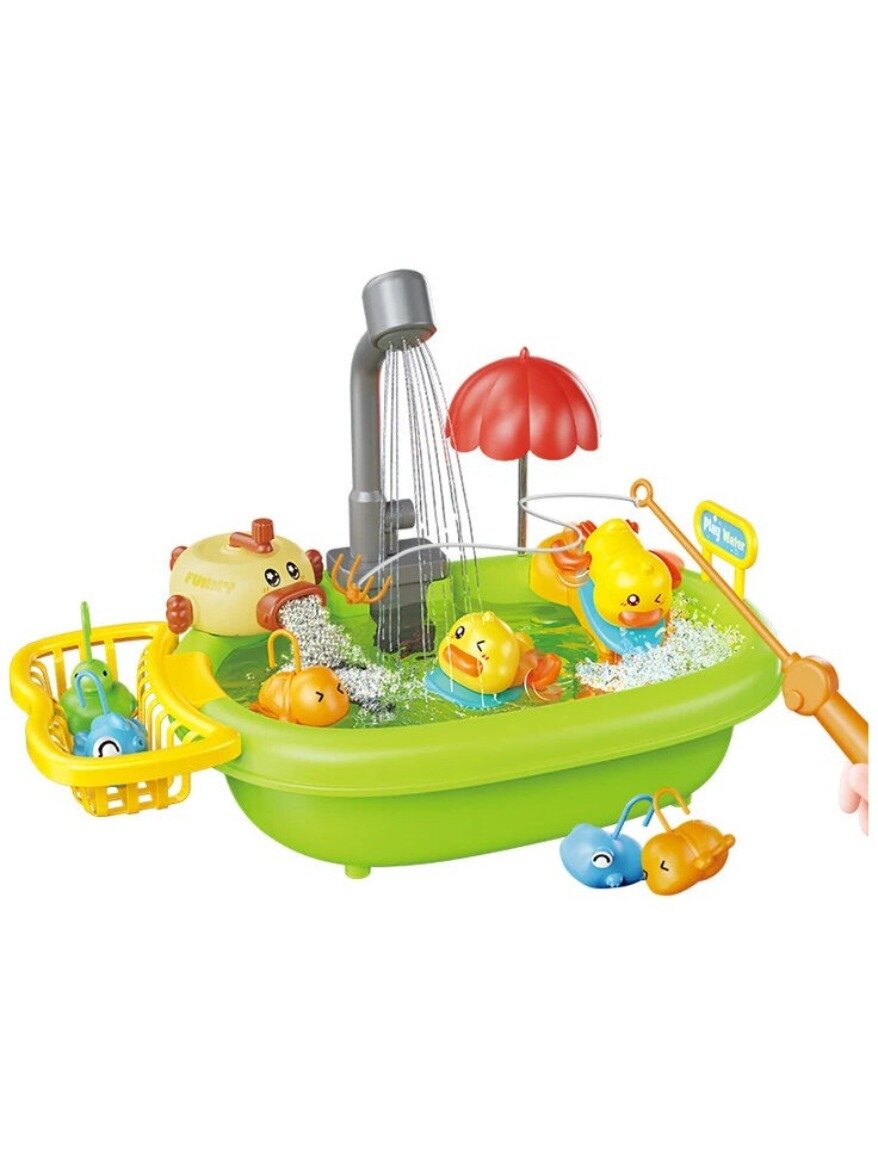 Детский игровой  развивающий набор для ванны с душем и рыбалкой Fun Water Park  Весёлый бассейн  FCJ1396667  зелёный