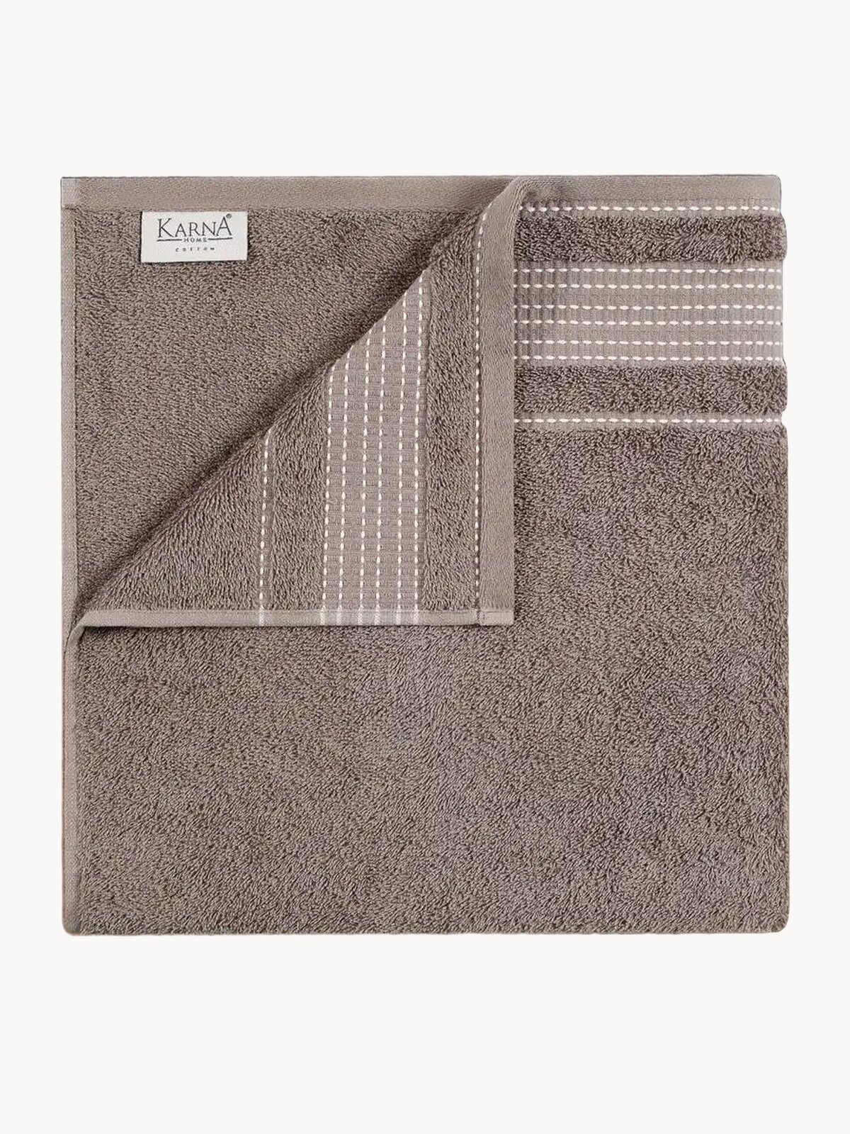 Полотенце махровое "KARNA" LADIN 50х90 см, 2 шт, капучино
