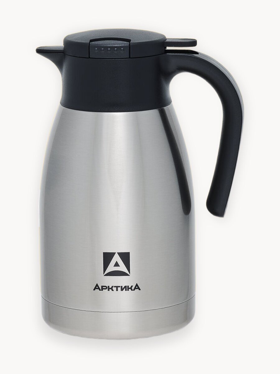 Термос чайник кувшин 1.5 л с кнопкой Арктика 605 нержавеющая сталь
