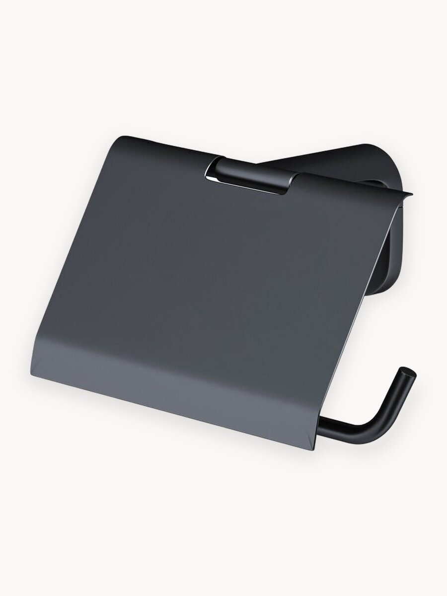 Держатель для туалетной бумаги AM.PM X-Joy с крышкой, черный матовый