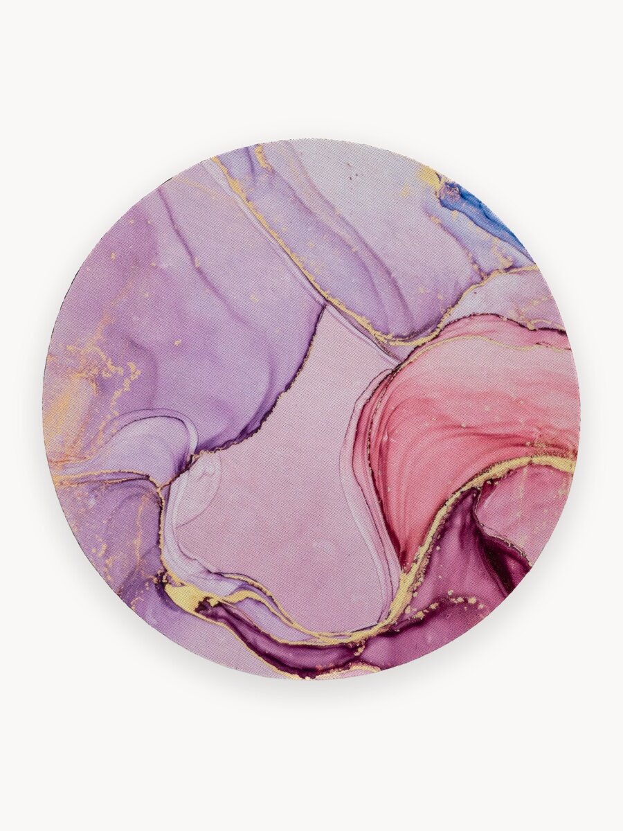 Коврик для компьютерной мышки круглый 20 см, розовый