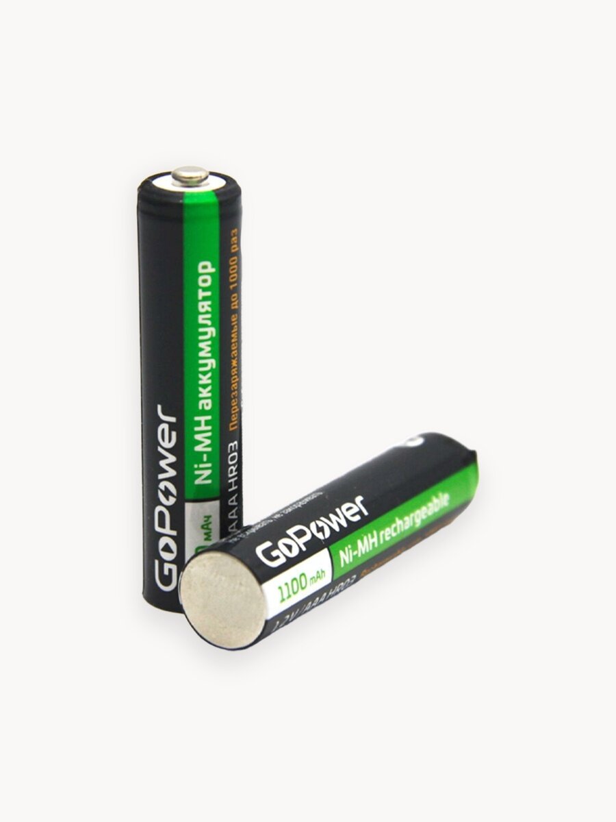 Аккумуляторная батарейка GoPower HR03 AAA 1100mAh 2шт