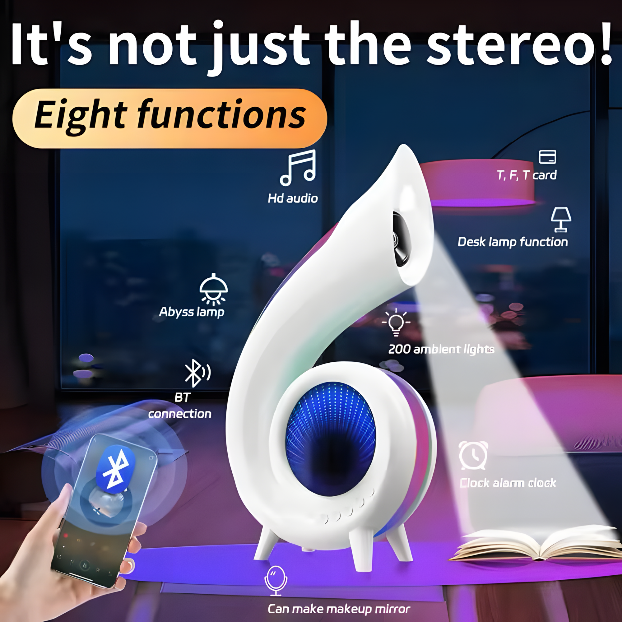 Беспроводная колонка-ночник XM G69 Bluetooth LED, портативная акустика, белый