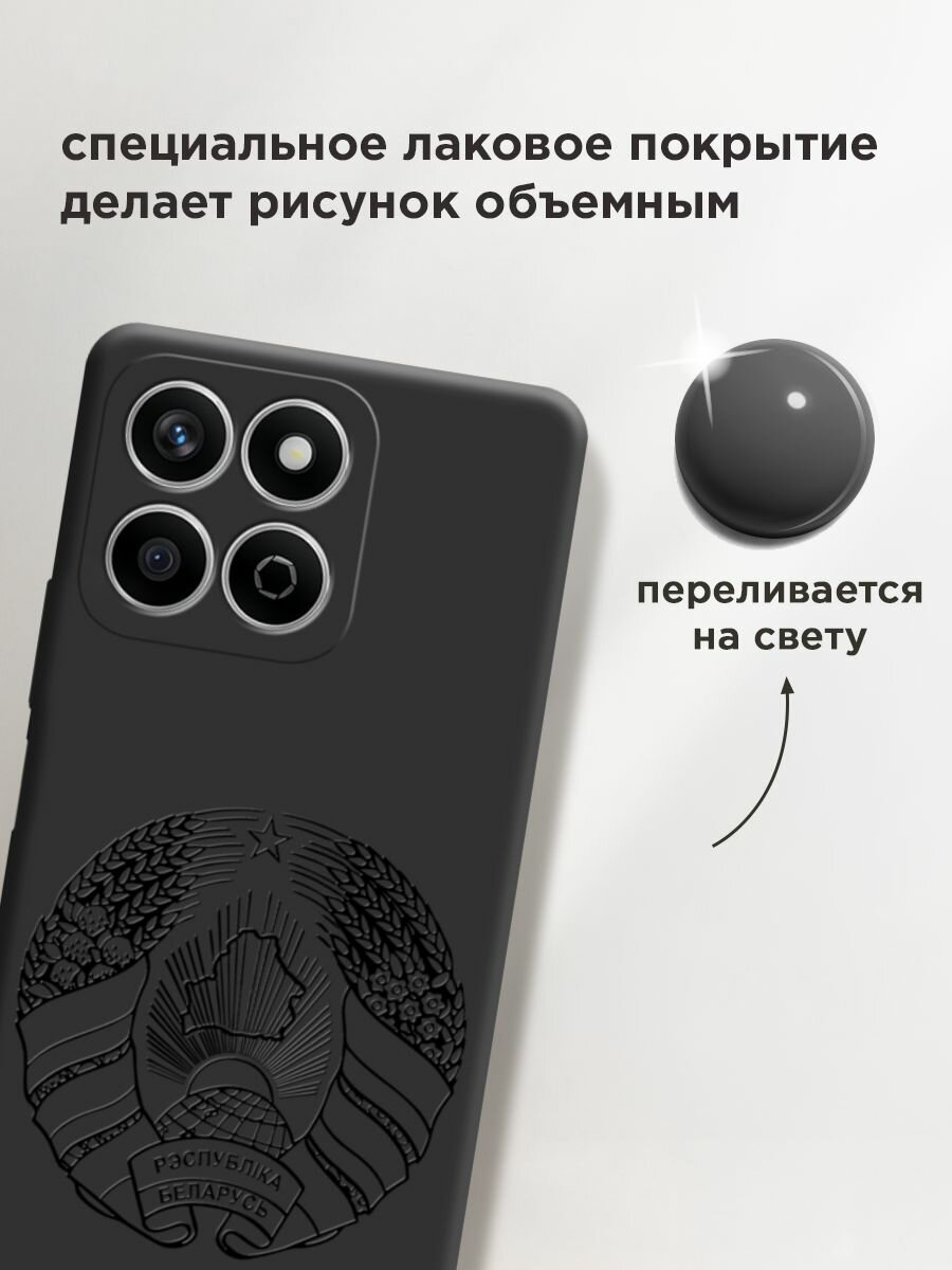 Чехол на Honor X7C / Хонор X7C с принтом "Герб и флаг Беларуси" — фото 1