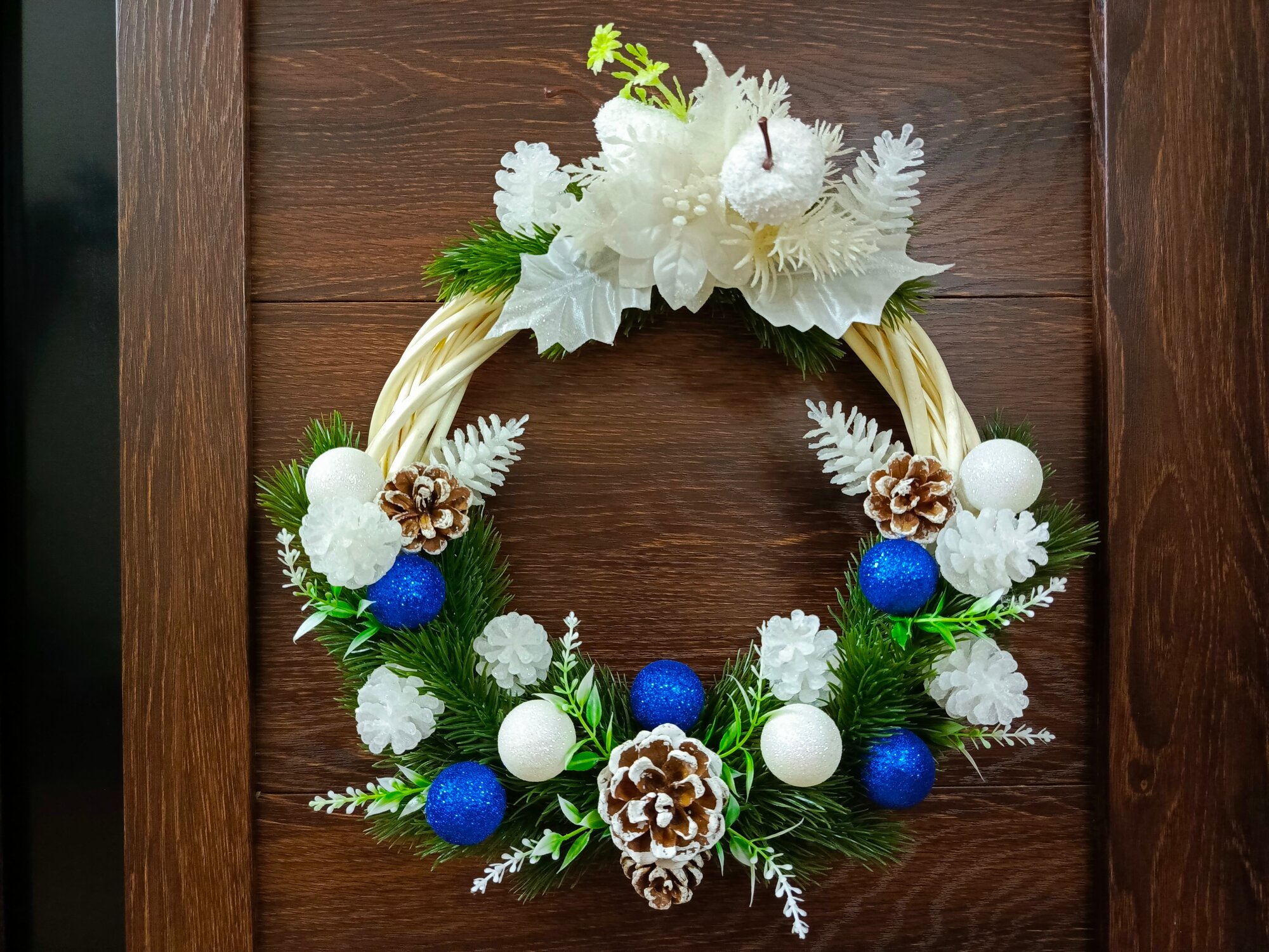 Венок новогодний 30 см ручная работа. Рождественский декор.