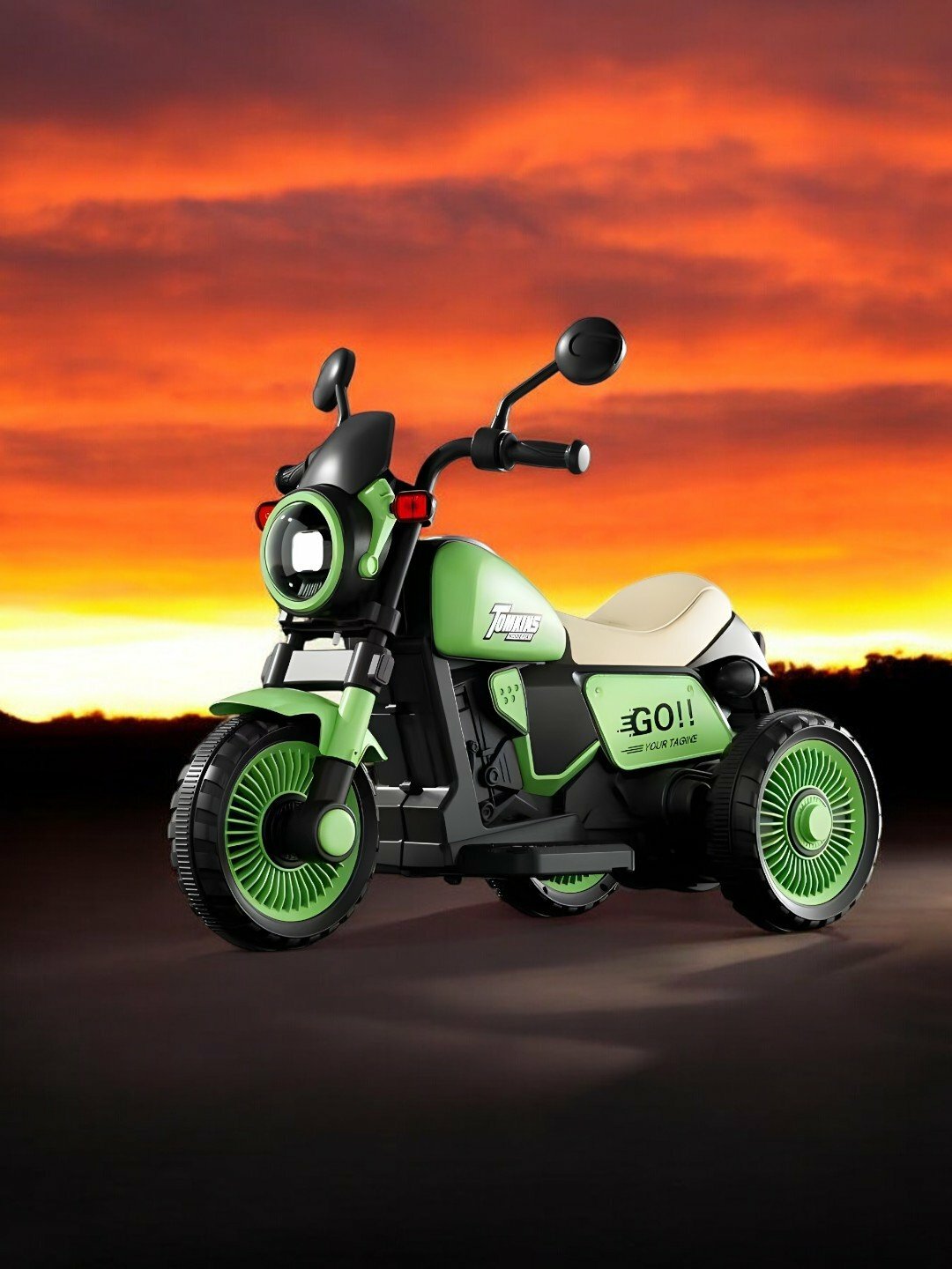 Электромотоцикл детский, машина детская на аккумуляторе, электрическая MINI - Мятный