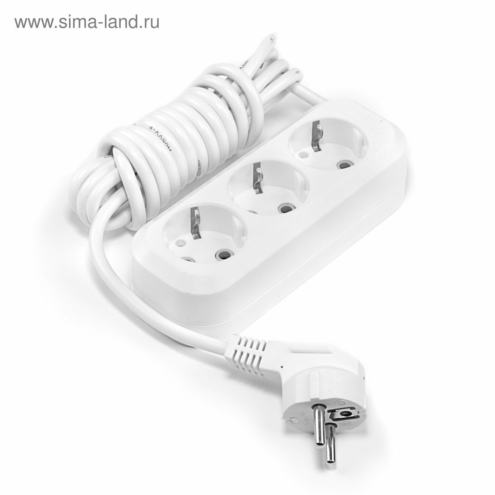 Удлинитель сетевой 3 розетки 3 м 3500 Вт ПВС 3x1 мм2 16 А с заземлением белый