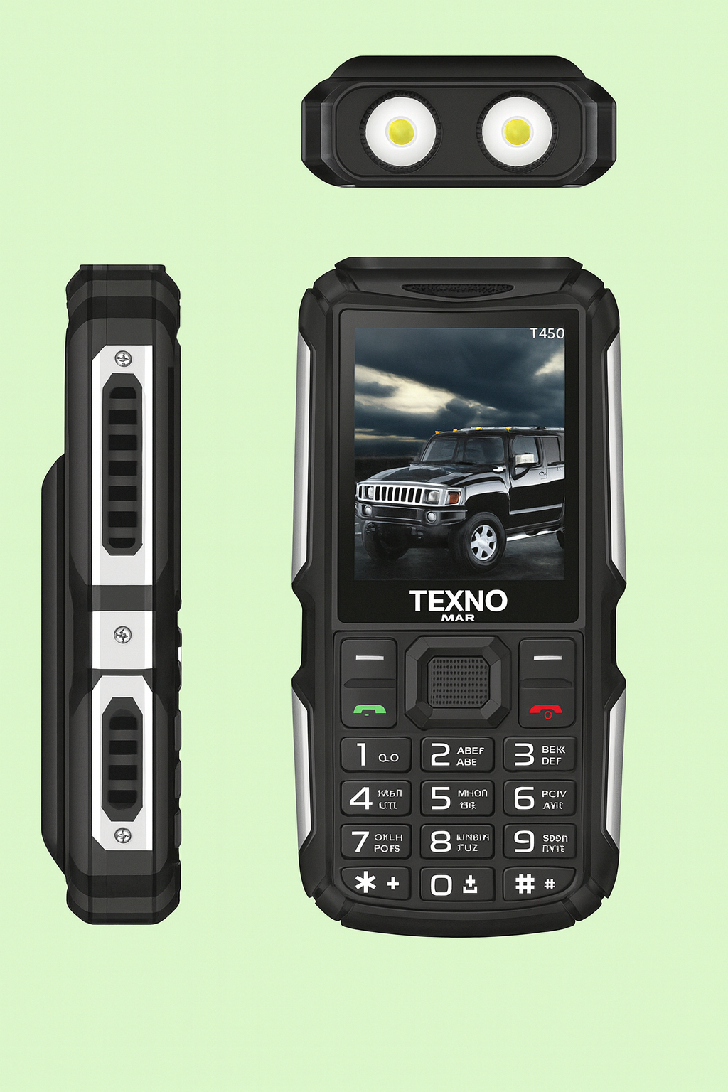 Texno Max T450 TANK — Кнопочный телефон, 2 SIM, от HONEST PHONEST — фото 1