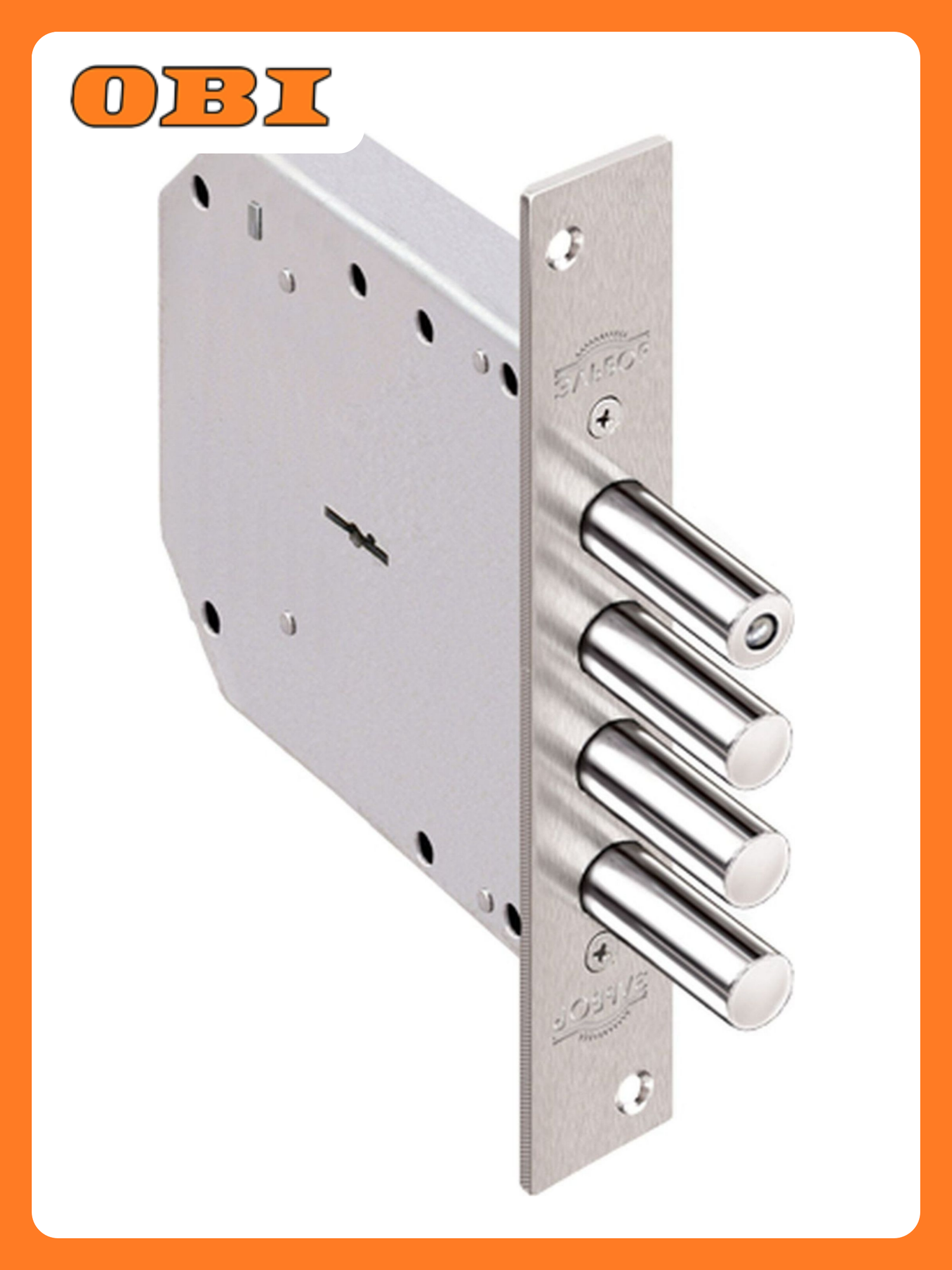 Замок дверной эльбор  базальт   врезной  сувальдный  серебристый  сталь