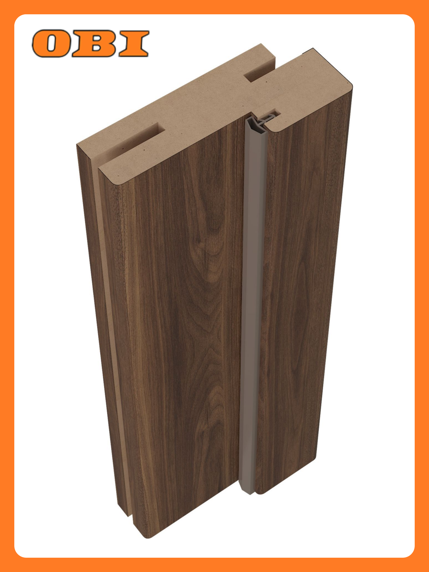 Дверная коробка BELWOODDOORS МДФ телескопическая с уплотнителем цвет орех