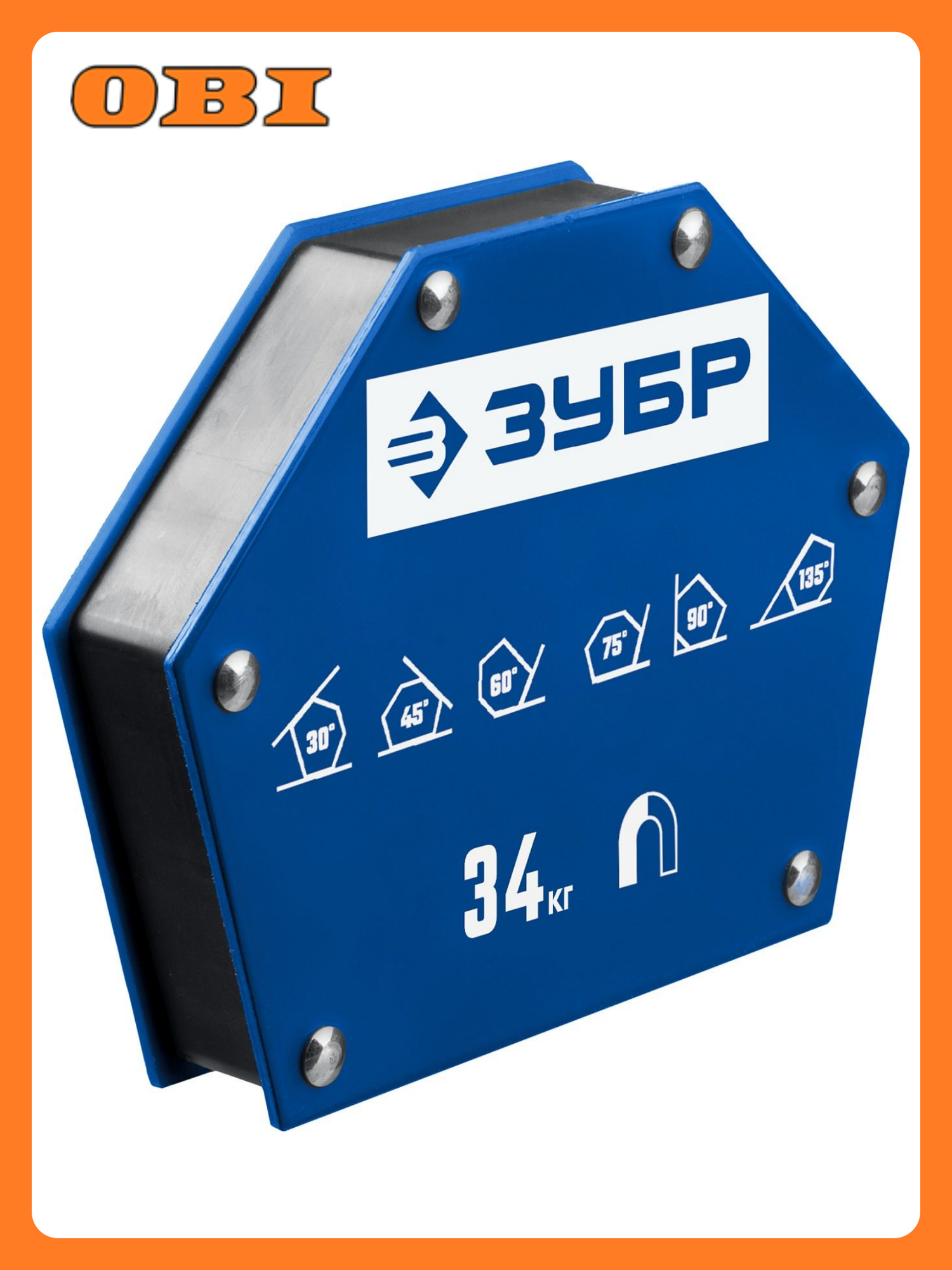 Угольник магнитный ЗУБР УМ-6 для сварочных работ синий 34кг