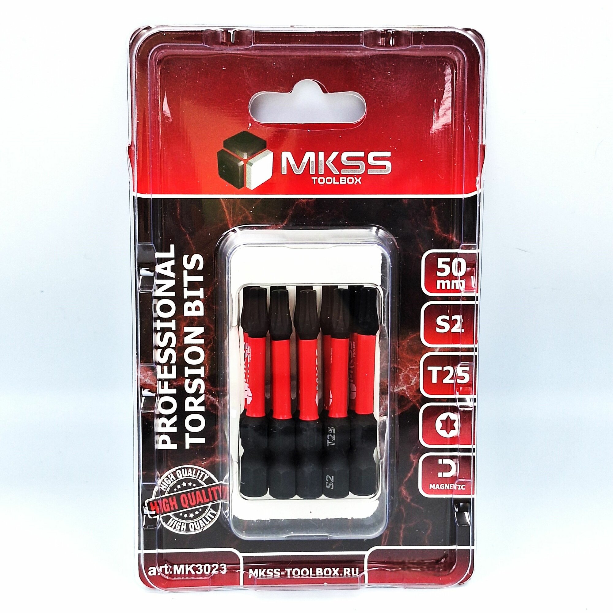 Бита торсионная магнитная T25 x 50 мм набор 5 штук MKSS