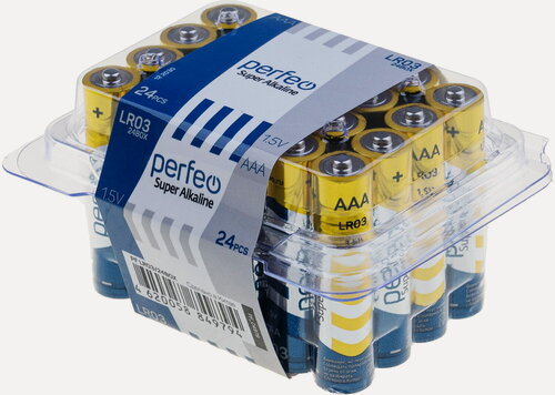 Изображение товара Батарейки Perfeo LR03/24BOX, щелочные, AAA, в пластиковом боксе, 24 шт.