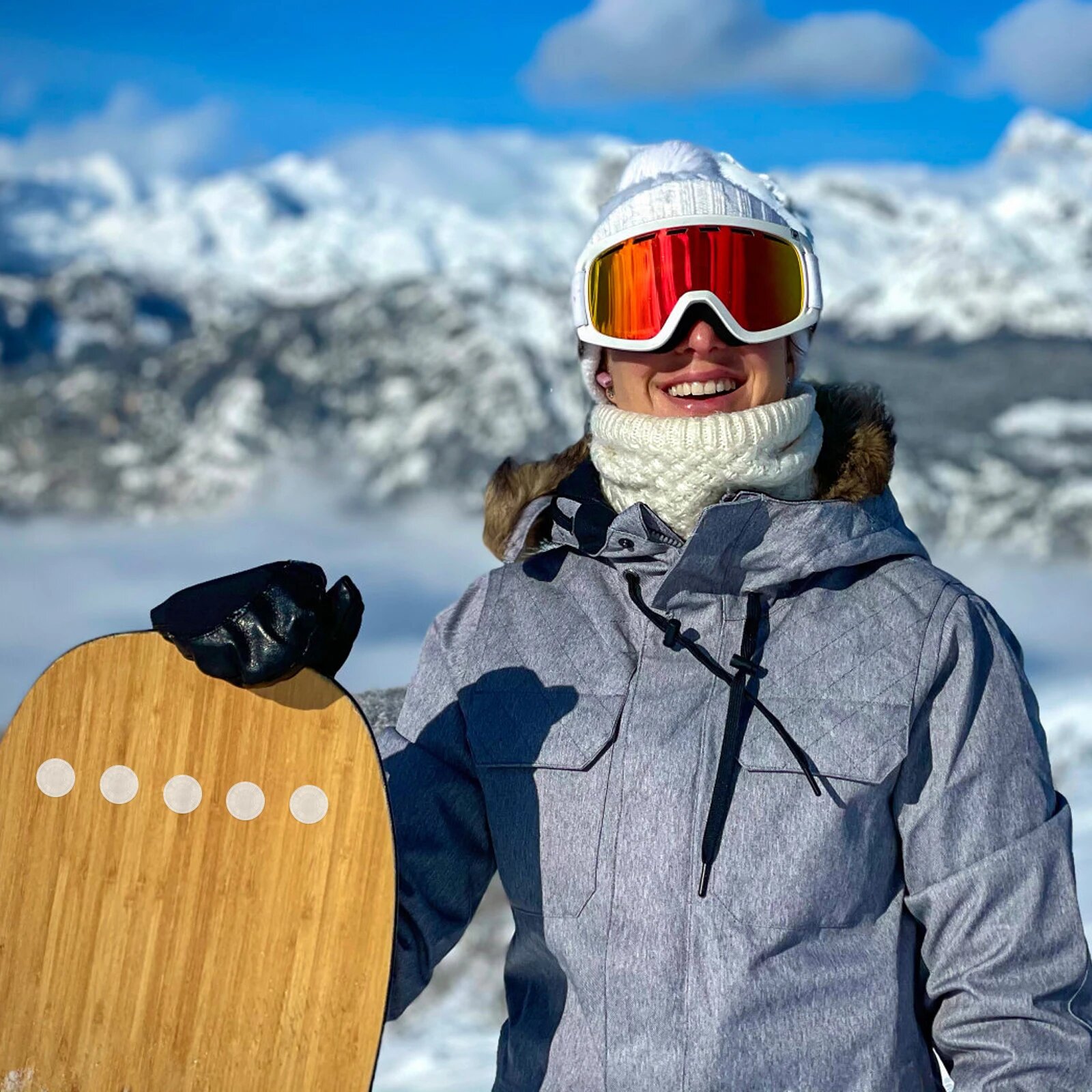 Противоскользящие наклейки для сноуборда прозрачные 30 шт.