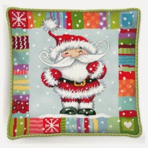 Изображение товара 71-09157 Набор для вышивания подушки (гобелен) DIMENSIONS Patterned Santa Санта с узором