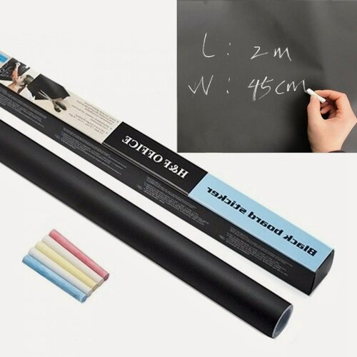 Изображение товара Доска меловая WallMark, самоклеющаяся, 100x45 см, чёрная матовая