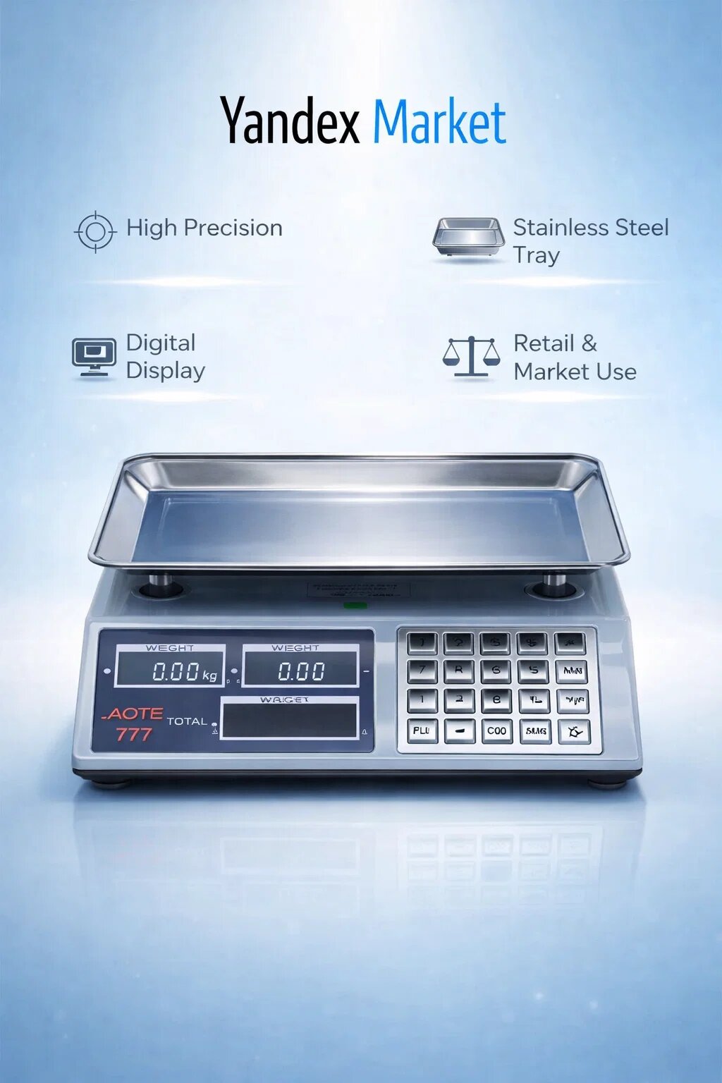 Весы торговые AOTE, функция расчёта, светодиодный/жидкокристаллический дисплей