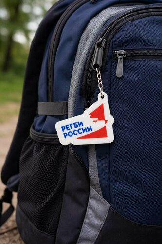 Изображение товара Брелок-"Сборная России по регби", металл, 3D печать, белый, синий, красный