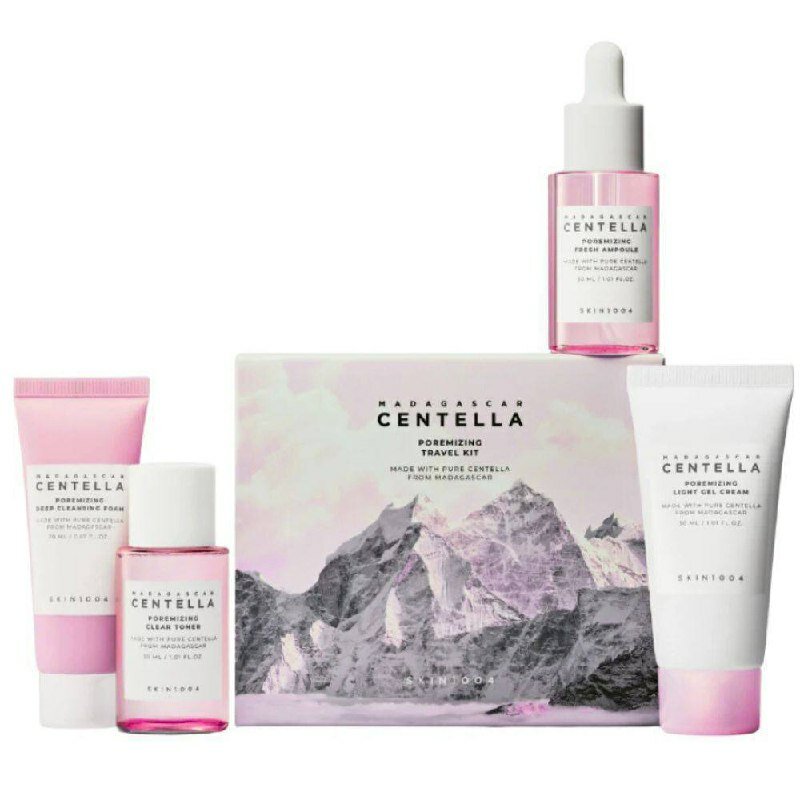 Дорожный набор для сужения пор SKIN1004 Madagascar Centella Poremazing Travel Kit, 4 средства