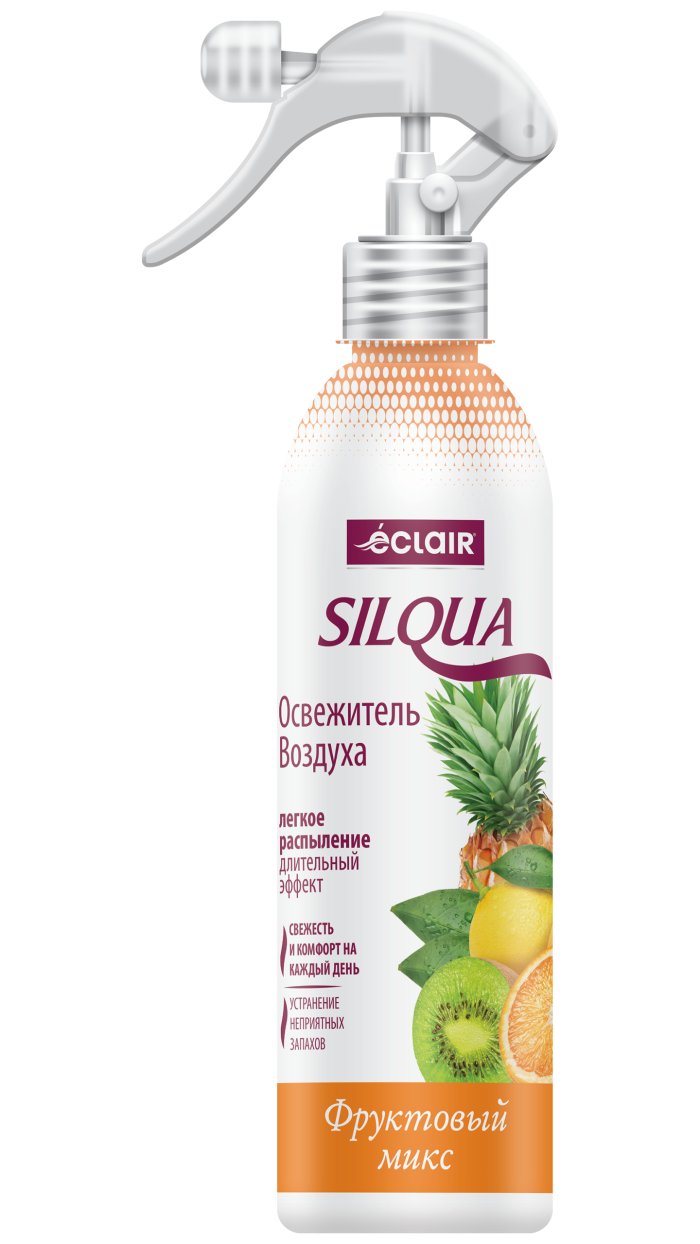 Спрей-освежитель воздуха ECLAIR "Silqua" Фруктовый микс, для дома, без аммиака, 400мл