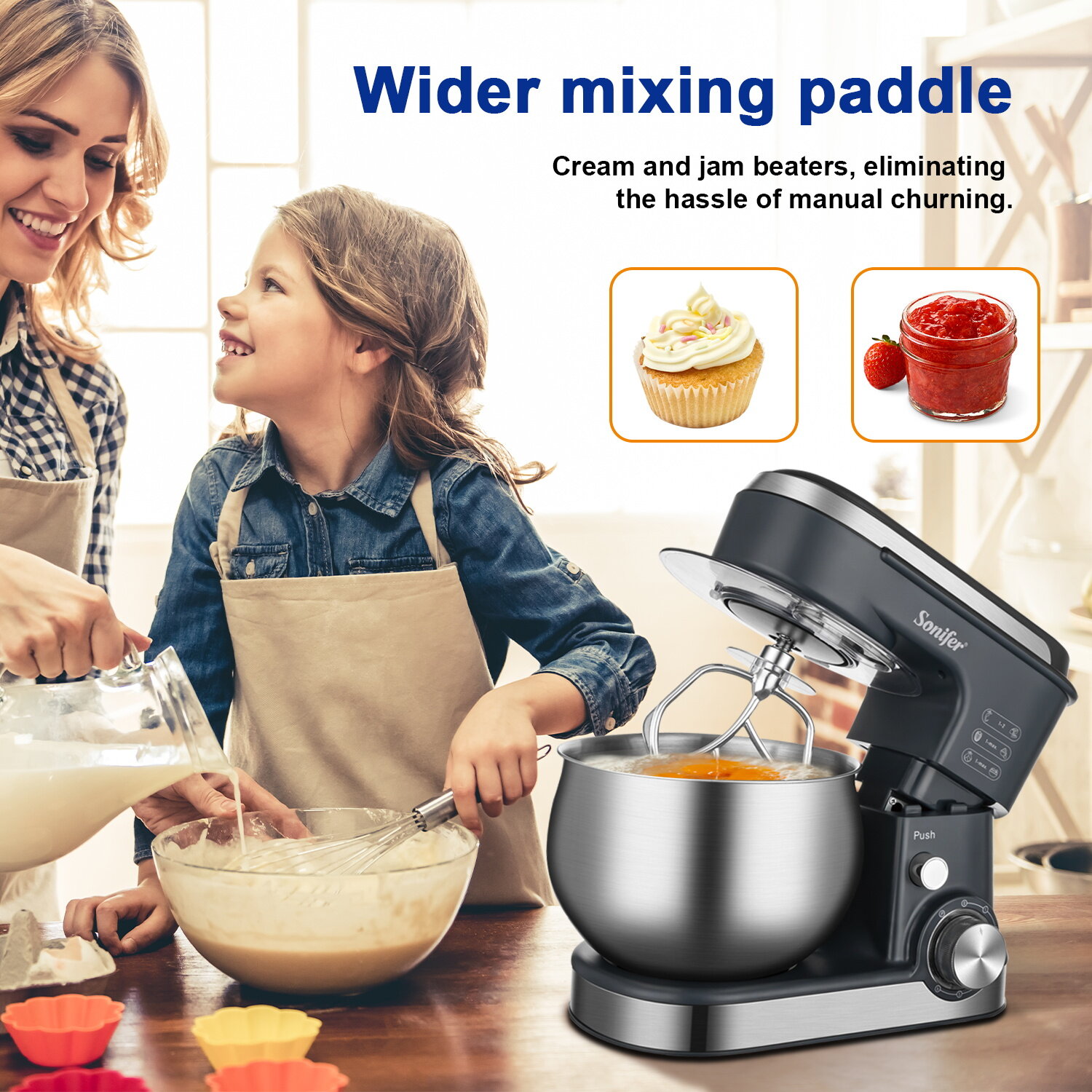 Кухонный миксер Sonifer SF-8166 или Планетарный миксер Sonifer SF-8166. — фото 1