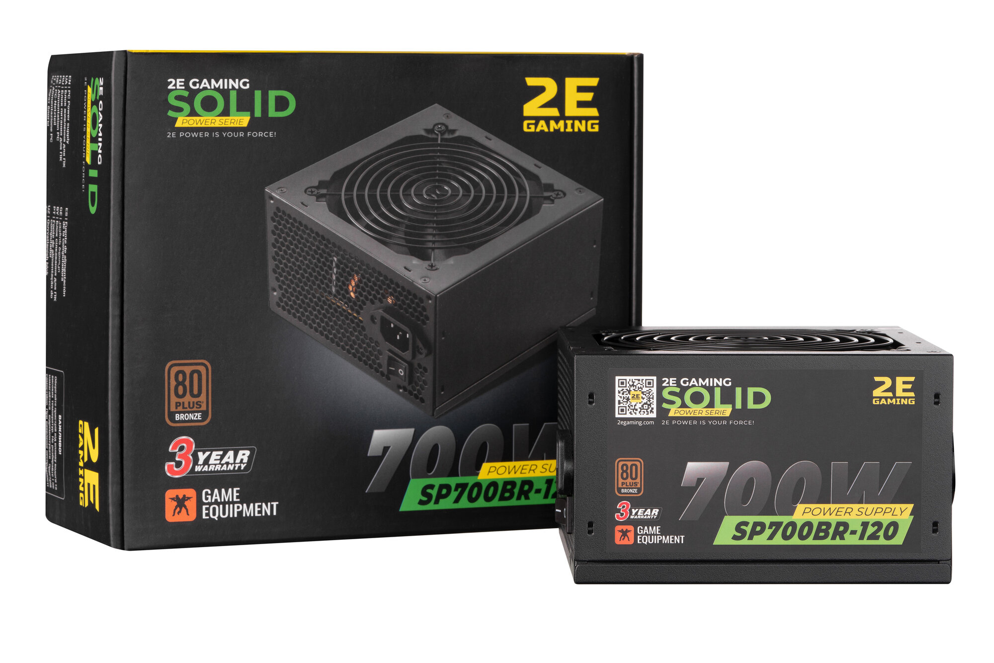 Блок питания 2E Solid Power 700W с APFC и 80+ Bronze, 120 мм, 110–240 V, для ПК