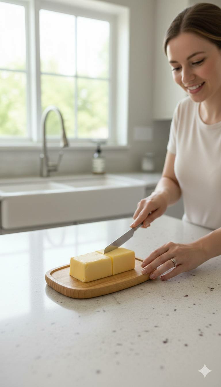 Масленка с бамбуковым основанием и стеклянной крышкой из натурального бамбука