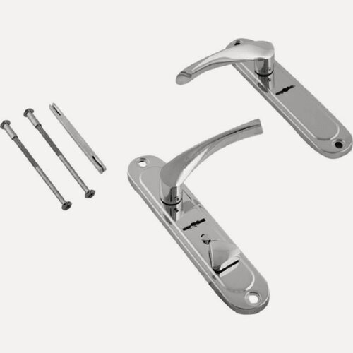 Изображение товара Ручки на планке avers hp-42.0123-s-c-cr-r (правый) к замку эльбор 1.06.41 и Border 77411 ЗВ 9-6