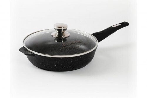 Сковорода Мечта Посуда Мечта Гранит black со съемной ручкой и стеклянной крышкой, 26 см, арт. с026802