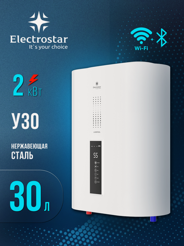 Изображение товара Водонагреватель накопительный с УЗО Electrostar WEH-B-30LS, 30 л, настенный, цифровой дисплей