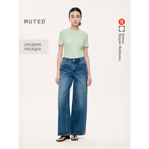 фото Джинсы muted широкого силуэта, размер 24/30 (164-170), темно-синий