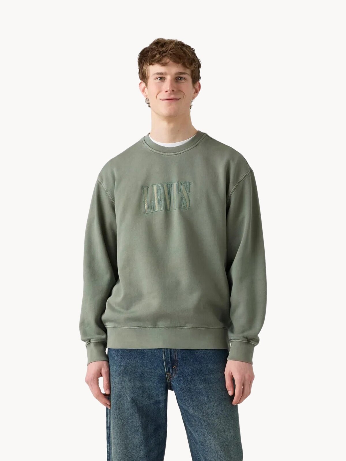 Свитшот Levi's, размер M, , зеленый,