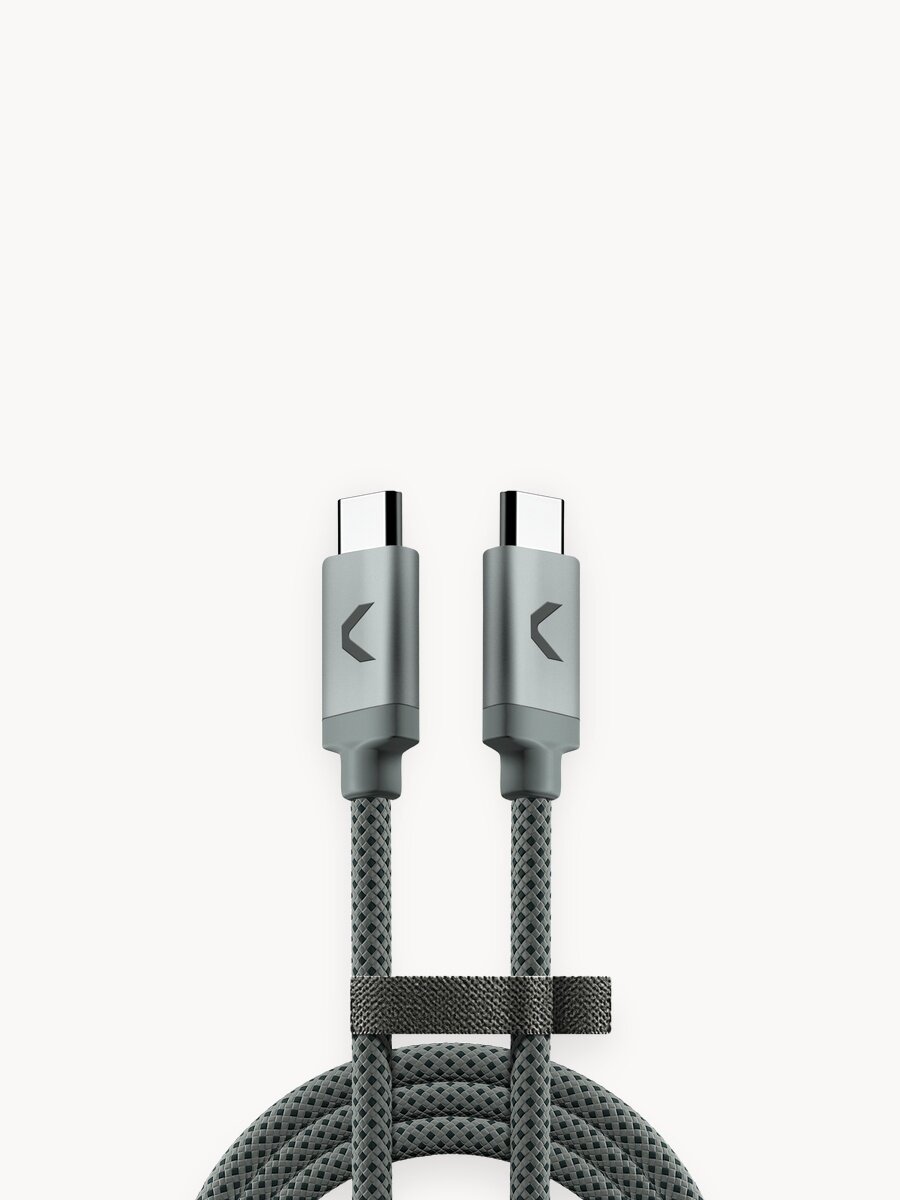 Кабель COMMO Range Cable USB-C (3.2) — USB-C, 2 м, 100W, 5Gbps, Приглушённо-серый