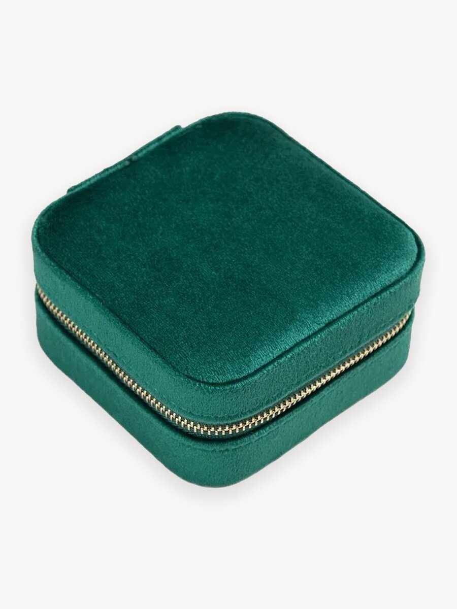 Бархатная шкатулка для хранения украшений Малика зеленый, дорожный органайзер для ювелирных украшений