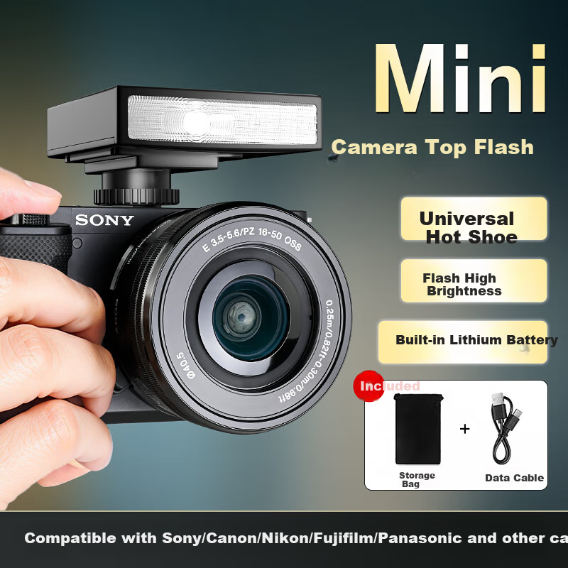 Jimantu Hot Shoe Flash Fill Light для камер Sony Canon Nikon Fuji Panasonic DSLR и Mirrorless Цвет：Черный верхний свет