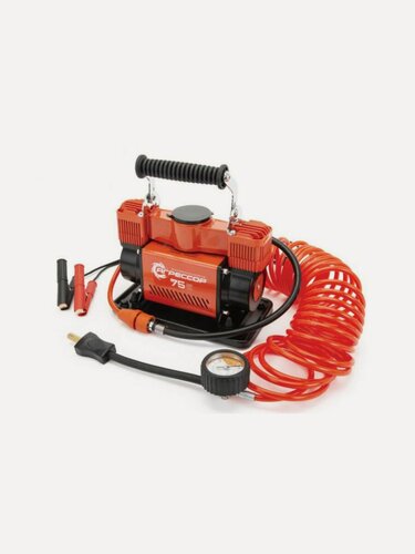 Изображение товара Компрессор агрессор 75л/мин. 10 атм. съем. шланг 8м, клапан давл, 4 переходника, сумка